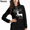 Messic Autumn Winter Deer Print Hooded Sweatshirt Women 2017 Casual Loose Fleece Sweat Femme Pullover Christmas Hoodies Ladies