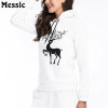 Messic Autumn Winter Deer Print Hooded Sweatshirt Women 2017 Casual Loose Fleece Sweat Femme Pullover Christmas Hoodies Ladies