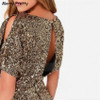 Merry Pretty Vestido European Style Metallic Sequined Dress Slim Sexy Hip Package Nightclub Women Slit Backless Dresses Female