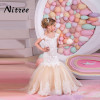 Mermaid Lace Flower Girl Dresses for Weddings 2017 Champagne Kids Evening Dress Holy Communion Dresses For Girls Pageant Gowns