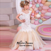 Mermaid Lace Flower Girl Dresses for Weddings 2017 Champagne Kids Evening Dress Holy Communion Dresses For Girls Pageant Gowns