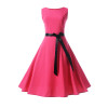 Fenghua Women Summer Autumn Dress 2018 Fashion Vintage Audrey Hepburn Ball Gown Sleeveless Floral Print Party Dresses Vestidos