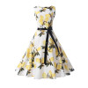 Fenghua Women Summer Autumn Dress 2018 Fashion Vintage Audrey Hepburn Ball Gown Sleeveless Floral Print Party Dresses Vestidos