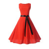 Fenghua Women Summer Autumn Dress 2018 Fashion Vintage Audrey Hepburn Ball Gown Sleeveless Floral Print Party Dresses Vestidos