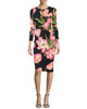 Fenghua Fashion Elegant Summer Dress Women 2018 Spring Long Sleeve Foral Dress Vintage Sexy Work Office Party Bodycon Dresses
