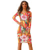 Fenghua Fashion Spring Summer Dress Women 2018 Casual Long Sleeve High Elastic Floral Bodycon Dress Sexy Party Dress vestidos