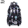 FengDong waterproof fabric school bags for girls cute butterfly decoration usb backpack laptop bag 15.6 schoolbag girl book bag
