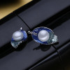 FENASY Pearl Jewelry earrings, natural Pearl leaf flower earrings women,wedding jewelry love fashion party earrings jewelry box