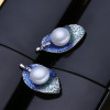 FENASY Pearl Jewelry earrings, natural Pearl leaf flower earrings women,wedding jewelry love fashion party earrings jewelry box