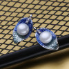 FENASY Pearl Jewelry earrings, natural Pearl leaf flower earrings women,wedding jewelry love fashion party earrings jewelry box