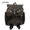 Female Owl Backpack Women Shoulder Bag Girls Black PU Leather School Bags Backpacks Women Backpack