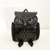 Female Owl Backpack Women Shoulder Bag Girls Black PU Leather School Bags Backpacks Women Backpack