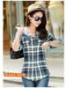 FEKEHA M-XXL 2018 Ladies Blouses Summer Two Pockets Casual Cotton Hoodies Plaid Shirts Women Cotton Blusas Feminina Women Tops