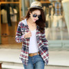FEKEHA M-XXL 2018 Ladies Blouses Summer Two Pockets Casual Cotton Hoodies Plaid Shirts Women Cotton Blusas Feminina Women Tops