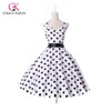 2017 new style Summer Womens Plus size 50s 60s Retro robe Vintage Rockabilly Party Cocktail Dresses Polka Dots Pin up clothing 2017 new style Summer Womens Plus size 50s 60s Retro robe Vintage Rockabilly Party Cocktail Dresses Polka Dots Pin up clothing