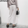 2017 New Spring Summer Womens Fashion Thin Chiffon Wide Leg Pants Pleated Elastic High Waist Cropped Trousers Casual Loose Pants 2017 New Spring Summer Womens Fashion Thin Chiffon Wide Leg Pants Pleated Elastic High Waist Cropped Trousers Casual Loose Pants