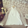 2017 New spring elegant organza bow of Pearl White blouse casual chiffon shirt women blouses tops blusas femininas