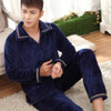 2017 New Spring Autumn Winter coral fleece Men Sleepwears Male Set plus size XXXL Thick flannel lounge long-sleeve Pajama Sets