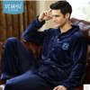 2017 New Spring Autumn Winter coral fleece Men Sleepwears Male Set plus size XXXL Thick flannel lounge long-sleeve Pajama Sets
