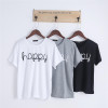 2017 Summer Casual Happy Printed Women T Shirt Harajuku Solid Short Sleeve Top Tees O Neck Casual T-shirts