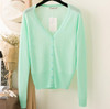 2017 Summer Cardigans Women V Neck Long Sleeve Knitted Thin Sweater Candy Sheer Cardigan Sun Protection Coat Air Conditioning