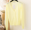 2017 Summer Cardigans Women V Neck Long Sleeve Knitted Thin Sweater Candy Sheer Cardigan Sun Protection Coat Air Conditioning