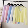 2017 Summer Cardigans Women V Neck Long Sleeve Knitted Thin Sweater Candy Sheer Cardigan Sun Protection Coat Air Conditioning