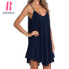 2017 Summer Beach Dress Women Strap Chiffon Beach Dress Loose Sexy Ladies Style Vestido Plus Size Black Female Bubblekiss