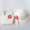 2017 Summer Baby Kids Fashion Cute Sun Hat Headwear Girls Kids Straw Hat Cap Beach Hats Bag Flower Tote Handbag Bags Suit