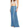2017 Summer Autumn Long Maxi Skirt High Waisted Floor Length Denim Jeans Skirts Women Casual Jupe Saia Jeans longa With Pockets