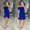 2017 Summer Autumn Dress Sexy Casual Off Shoulder Lace Dress Elastic waist Dress Plus Size Women Clothing Party Dresses Vestidos