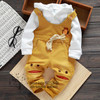 Free shipping Spring Autumn male female child denim bib pants baby hooded casual bib pants