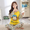 Free shipping Pajama Sets Long Sleeve women Sleepwear Autumn spring Carton Cotton Pajamas Mujer Women Home Clothes Wholesale