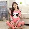 Free shipping Pajama Sets Long Sleeve women Sleepwear New 2017 spring Carton Cotton Pajamas Mujer Women Home Clothes Wholesale
