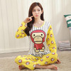 Free shipping Pajama Sets Long Sleeve women Sleepwear New 2017 spring Carton Cotton Pajamas Mujer Women Home Clothes Wholesale