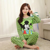 Free shipping Pajama Sets Long Sleeve women Sleepwear New 2017 spring Carton Cotton Pajamas Mujer Women Home Clothes Wholesale