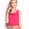 Free Shipping New 2018 Fashion Women Chiffon Sleeveless Shirt Vest Vest Tank Tops Blouse Waistcoat 7