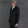 Long-sleeved men's long windbreaker 2017 spring / autumn fashion Slim double breasted jacket men's jacket cotton men's clothing