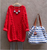 Long Sweater Women Autumn Winter Fashion O-Neck Twisted Chunky Cable Jumper Female Vintage Knitted Pullovers and Sweaters