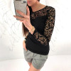 Long Sleeve Womens Floral Lace Blouse 2017 Summer Ladies Sheer Mesh Black Tops Femme Causal Tee Shirts Sexy Transparent Tunics