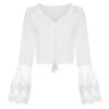 Long Sleeve Womens Boho Shirt White Lace Blouse 2017 Summer Ladies Dentelle Mesh Tops Femme Blusas Female Tunic Sexy Crop Tops