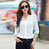 Long Sleeve Shirt Women Clothing 2017 Autumn Fashion Slim Chiffon Blouse V Neck Korean Elegant Ladies Office Shirts White Black Long Sleeve Shirt Women Clothing 2017 Autumn Fashion Slim Chiffon Blouse V Neck Korean Elegant Ladies Office Shirts White Black
