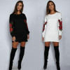 Long Sleeve Hoodie Sweatshirts Flower Cotton New Pullover Sweatshirt Tops Clothes Fashion Women Ladies Clothing Casual