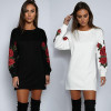 Long Sleeve Hoodie Sweatshirts Flower Cotton New Pullover Sweatshirt Tops Clothes Fashion Women Ladies Clothing Casual