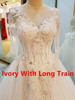 Long Sleeve A-line V-neck Lace Beaded Ivory Wedding Dresses Elegant Bride Dress Wedding Gowns 2018 New Design Custom Made XG04