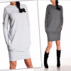 Casual Loose Pocket Long Sleeve Autumn Winter Dress 2017 Women O-Neck Plus Size Sheath Dress Work Office Dresses Vestidos