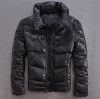 casual hooded winter leather jacket men real fur hat short down jacket men black leather coat down coat for men 2016 new arrival
