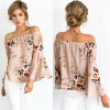 Casual Blouse Loose Sexy Women's Off Shoulder Tops Long Sleeve Shirt Flower Casual Blouse Loose Sexy Women's Off Shoulder Tops Long Sleeve Shirt Flower