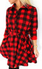 2017 Vintage Plaid Spring Summer Dresses Women's High Auality Casual Dress  Mini Party Dress With Belt Plus size