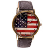 2017 Unisex Men Watches Luxury Watch Women American Flag pattern Leather Band Analog Vogue Wrist Quartz Watches montre relogio